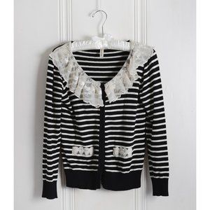 Young old lady vintage cardigan